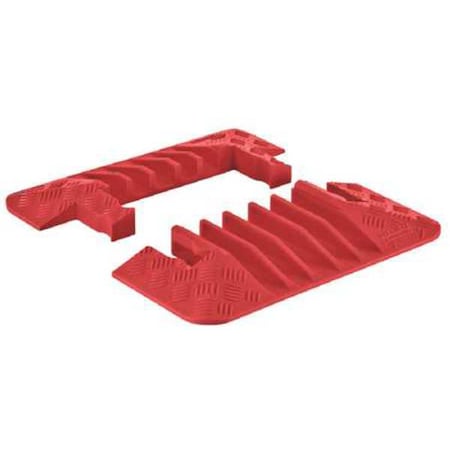Cable Protector End Cap, 1-7/8 in H, 8-3/4 in L, 19-3/4 in W, 5 Channel, Polyurethane, Orange, 1 PR MPN:GDEC5X125-O