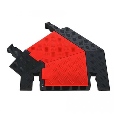 Cable Protector 45 Deg Left Turn, 1-7/8 in H, 24-1/2 in L, 19-3/4 in W, 5 Channel, Polyurethane MPN:GDT5X125-L-O/B