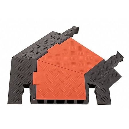 Cable Protector 45 Deg Right Turn, 1-7/8 in H, 24-1/2 in L, 19-3/4 in W, 5 Channel, Polyurethane MPN:GDT5X125-R-O/B