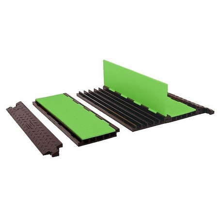 Hi-Viz Cable Protector Center Section, 1-7/8 in H, 36 in L, 11-3/4 in W, 5 Channel, Urethane MPN:YJ5125AMSCTRFLG