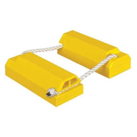 Airplane Chock, 4-1/4 In, Urethane, Ylw, PR MPN:AC4614-LR-P