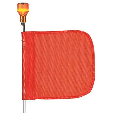 Warning Whip, White Whip, Orange Flag, Fiberglass Whip, Plastic Coated Nylon Mesh Flag MPN:FS10L-O