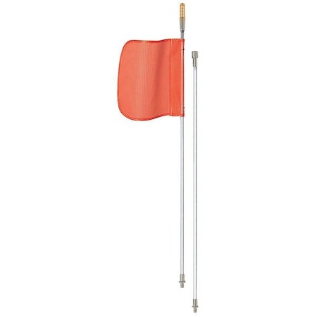Warning Whip with Reflective X Flag, White Whip, Orange Flag, Fiber Glass MPN:FS10XL-SPQD-O