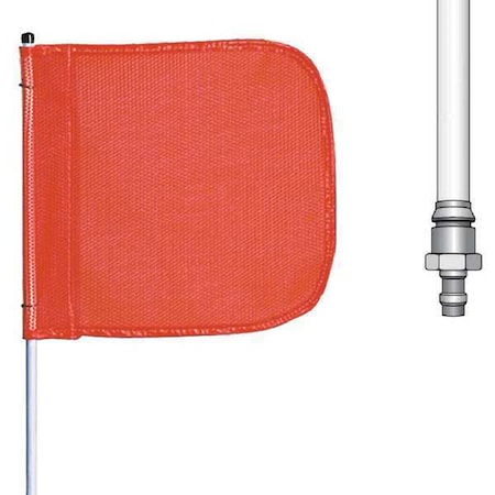 Warning Whip, White Whip, Orange Flag, Fiber Glass, Debris Cap MPN:FS6-QD-O