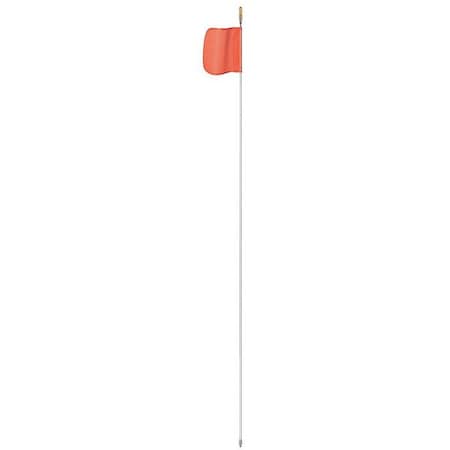 Warning Whip with Reflective X Flag, White Whip, Orange Flag, Fiber Glass MPN:FS6XL-QD-O