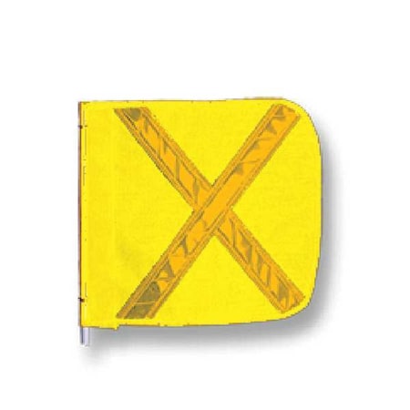 Warning Whip Flag Reflexite X, Yellow, Nylon Mesh, Mounting Clip MPN:FS8025-16-Y