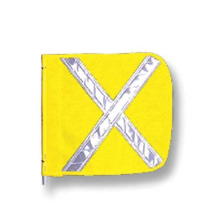 Warning Whip Flag Reflexite X, Yellow, Nylon Mesh, Mounting Clip MPN:FS9025-Y