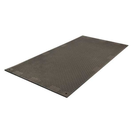 Ground Protection Mat, 18/25 in Thickness, High Density Polyethylene, Black MPN:VM48S1