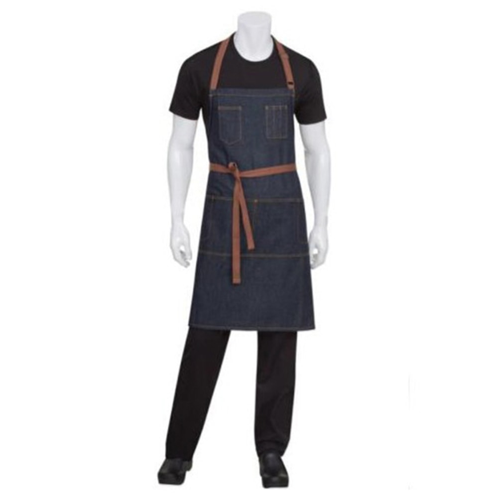 Chef Works Memphis Denim Bib Apron, Indigo Blue, One Size MPN:AB035IBL0