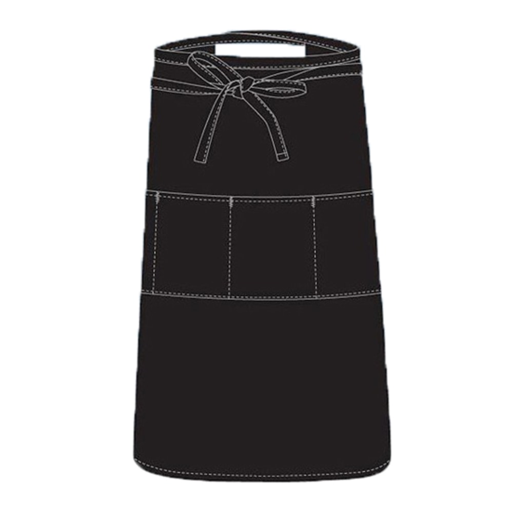 Chef Works Reversible 3-Pocket Apron, One Size, Black MPN:REVF24BLK0