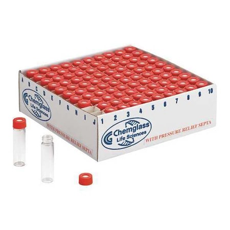 Vial with Cap, 60 mm H, Colorless, PK100 MPN:CG-4912-02
