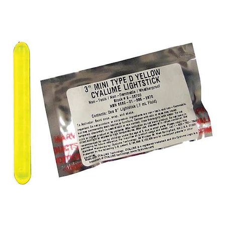 Lightstick, Yellow, 4 hr., 3 in. L, PK25 MPN:9-28700PF
