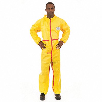 D2186 Collared Coverall Elastic Yellow 2XL PK6 MPN:7013YT-2XL