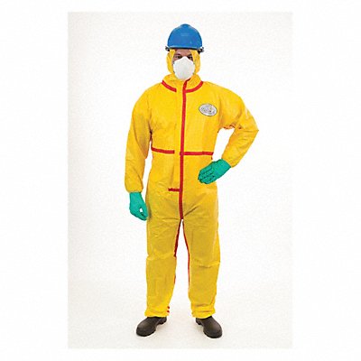 D2188 Hooded Coverall Open Yellow L PK6 MPN:7015YT-L