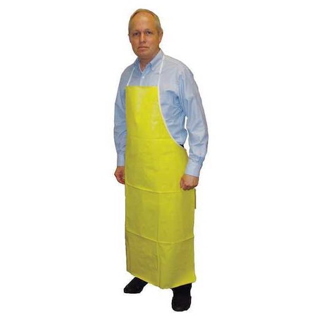 Disposable Bib Apron, Proprietary Laminated Nonwoven, Seamless, 10 mil, 46 in, Yellow, Universal MPN:702846Y