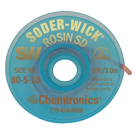 Desolder Braid, Rosin, No.5, 10