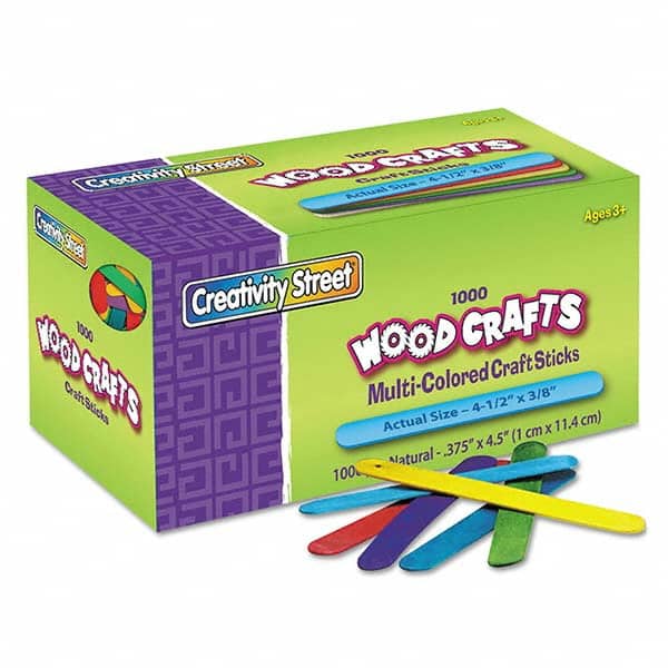 Office Machine Supplies: Arts & Craft Sticks, Assorted Colors MPN:CKC377502 - Pkg Qty 1000