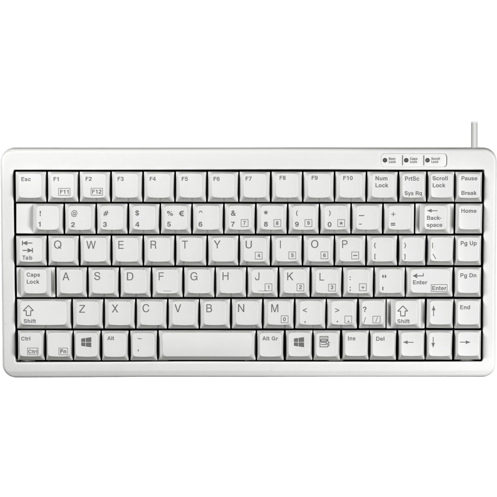 CHERRY Ultraslim G84-4100 POS Keyboard - 86 Keys - QWERTY Layout - PS/2, USB - Light Gray MPN:G84-4100LCMUS-0