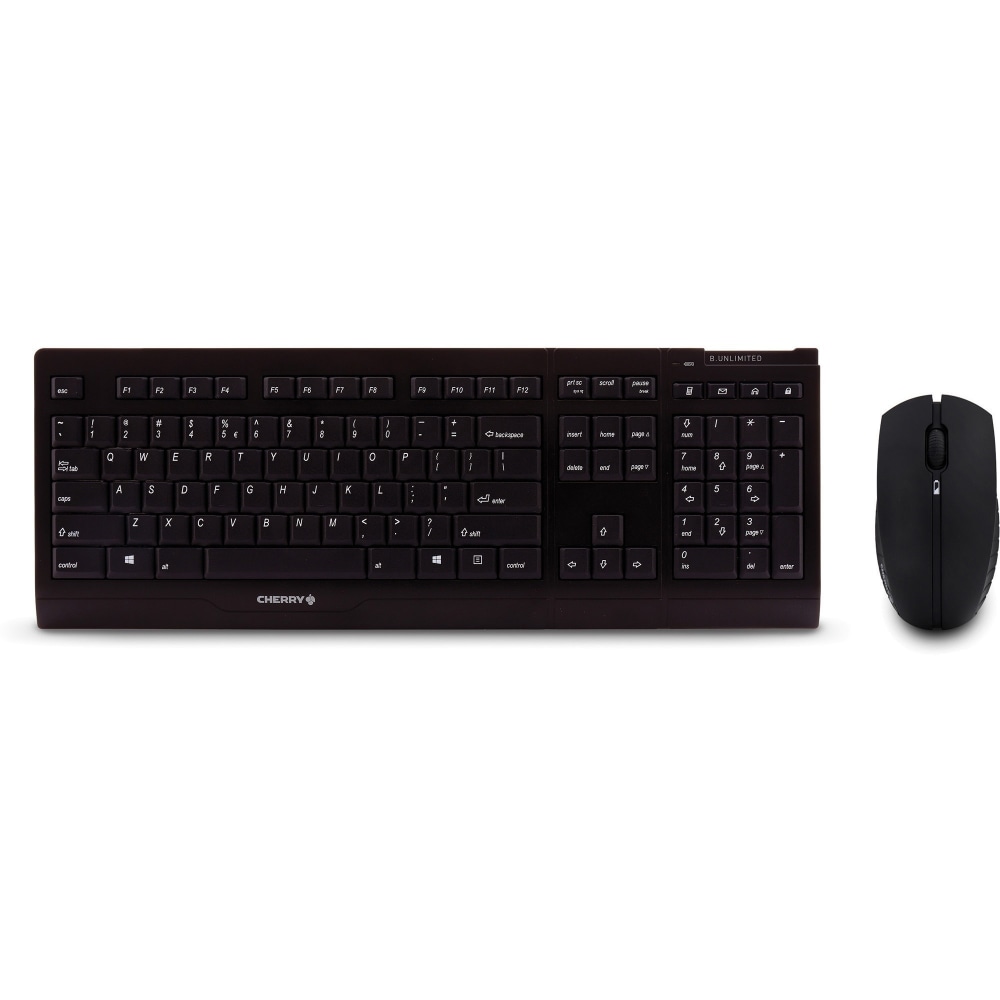 CHERRY B.UNLIMITED 3.0 Wireless Keyboard and Mouse - Full Size, Black, AES 128 Encryption, 3 Button Ergonomic Mouse, DPI 2000 MPN:JD-0410EU-2
