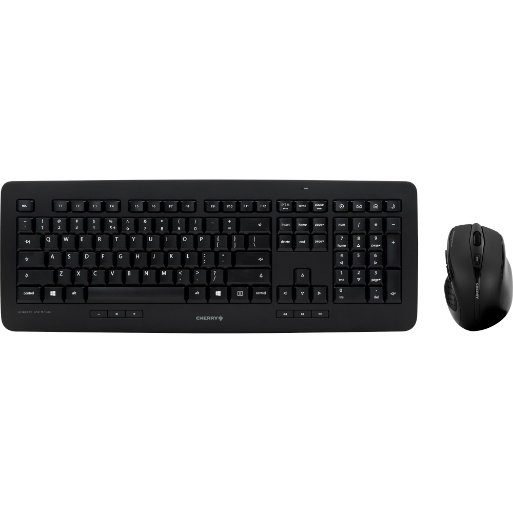 CHERRY DW 5100 - Keyboard and mouse set - wireless - 2.4 GHz - US with Euro symbol - key switch: CHERRY LPK - black MPN:JD-0520EU-2