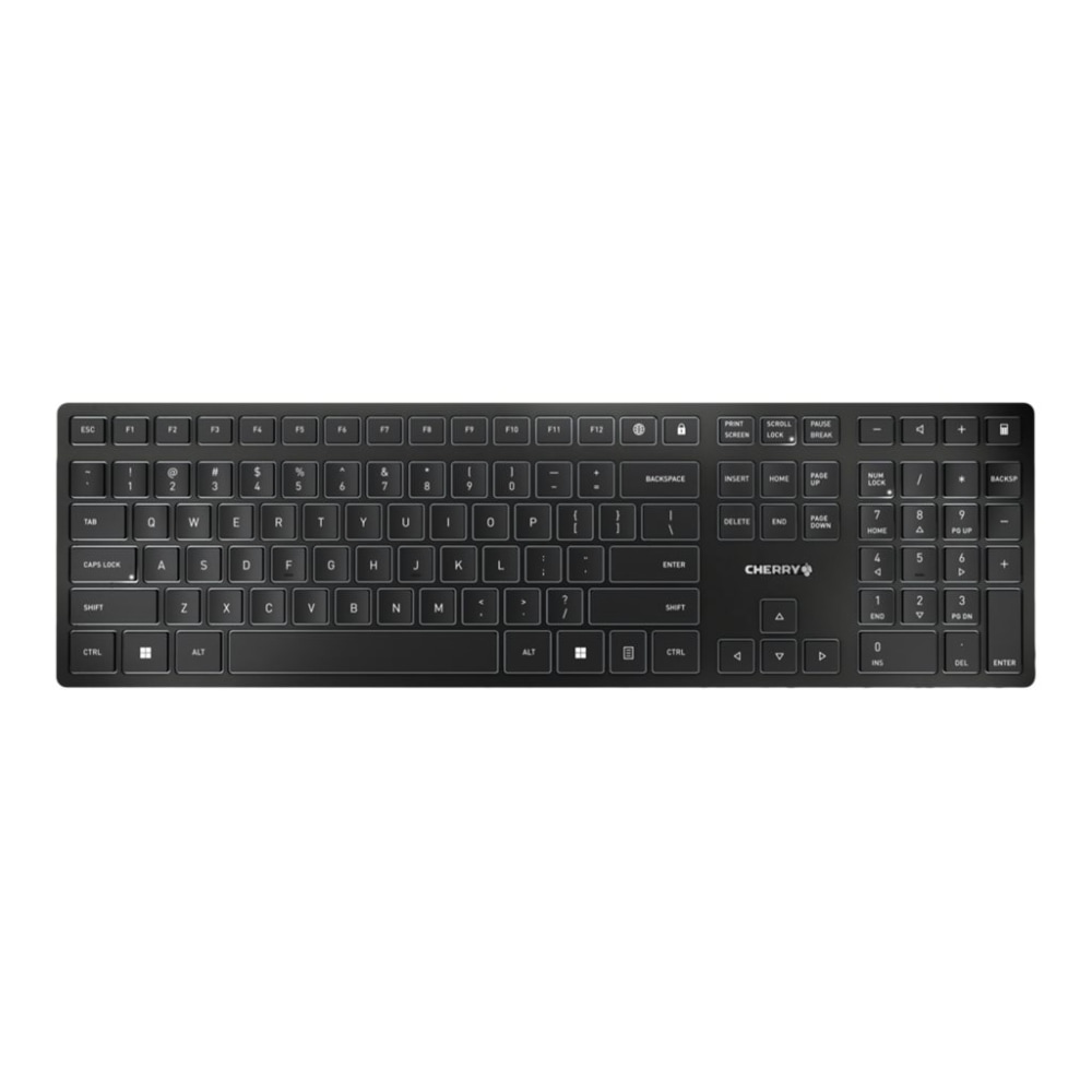 CHERRY KW 9100 SLIM - Keyboard - wireless - 2.4 GHz, Bluetooth 4.0 - QWERTY - US - key switch: CHERRY SX - black, silver MPN:JK-9100US-2