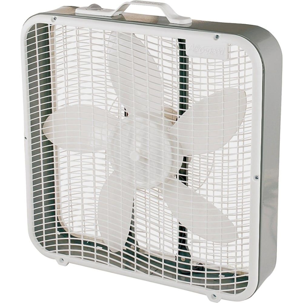 Aerospeed Camair 3-Speed Box Fan, 22inH x 4inD x 20inD, Light Gray MPN:BX100