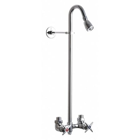 Exposed Two Handle Shower Fitting, Polished Chrome, Wall MPN:752-CP