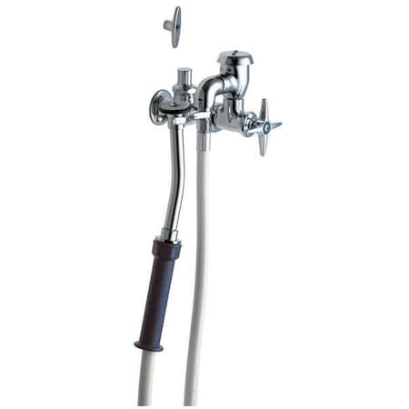 Wall-Mounted Bedpan Washer, Cross Handle, Inlet Size 1/2