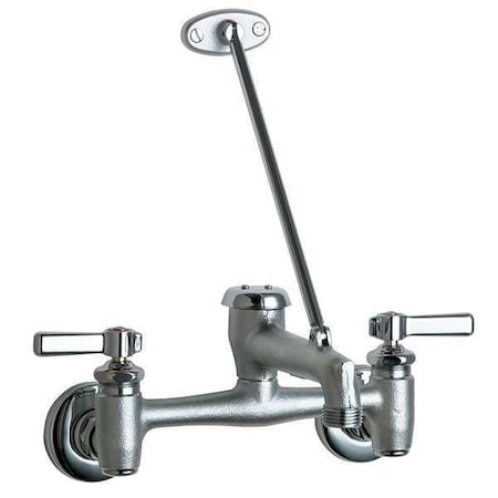 Service Sink Faucet, Wall Mount, 12 gpm Flow Rate, 5-3/4 in Spout L, Metal, Chrome Finish MPN:897-RCF