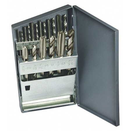18pc HSS GP Bright Plug Hand Tap & Bright Jobber Drill Set HTGP/150D Greenfield Threading MPN:330083