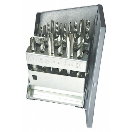 18pc HSS GP Bright Plug Spiral Point Tap & Bright Jobber Drill Set SPGP/150D Greenfield Threading MPN:330085
