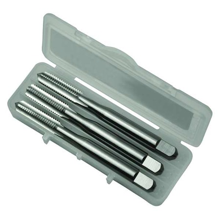 3pc HSS Taper, Plug&Bottoming LH HandTap Set HTGPL Greenfield Threading Bright 4-Flute GH3, N10-32 UNF MPN:341938