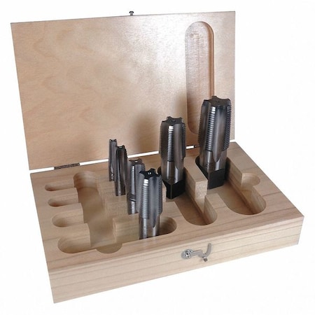 6pc HSS Medium Hook Taper Pipe Tap Set PTT Greenfield Threading 1/8-27 - 1-11-1/2 NPT MPN:353768