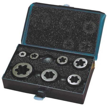 7pc Carbon Steel Hexagon Rethreading Die Set 377 Greenfield Threading, M6x1 to M20x2.5 Metric MPN:403522