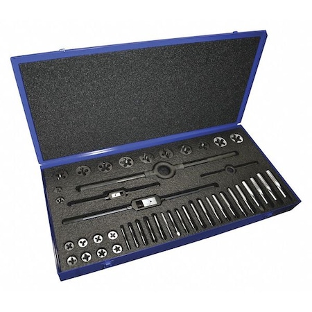 22PC Plug Hand Taps and Round Adjustable Dies Set 20 Sizes 1/4-20 To 1-12 UNC & UNF MPN:420363