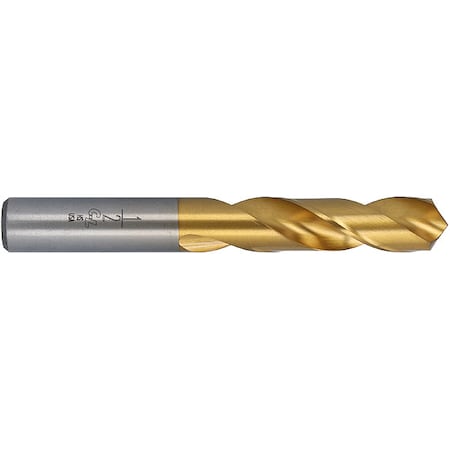 Screw Machine Drill Bit, 1/8 in Size, 118 Degrees Point Angle, High Speed Steel, TiN Finish MPN:55100