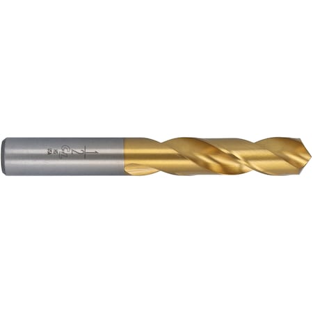 Screw Machine Drill Bit, 5/16 in Size, 118 Degrees Point Angle, High Speed Steel, TiN Finish MPN:55112
