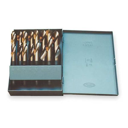 8PC 1/2 Reduced Shank Silver & Deming Drill Set Chicago-Latrobe 190C Straw HSS-CO 8% 9/16-1IN MPN:69868