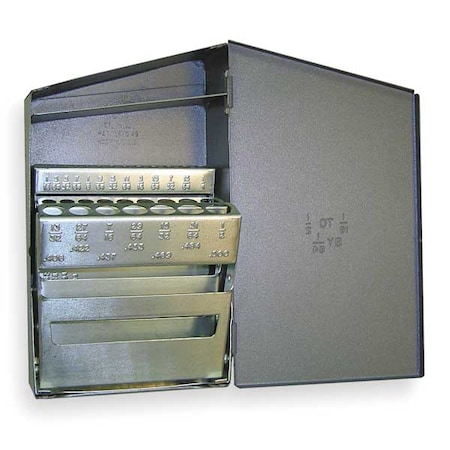 Drill Case For Jobber Chicago-Latrobe Holds 1/16-1/2x1/64, 29pc Holder MPN:57804