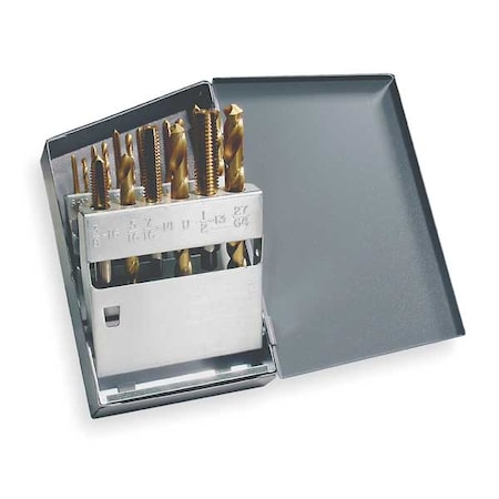 18PC Set Drill/Tap Plugtin Metal Index MPN:52590