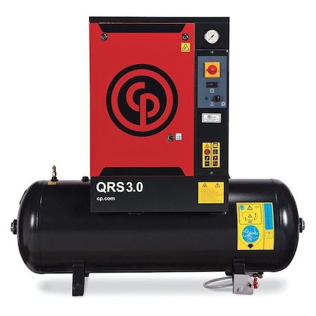 Rotary Screw Air Comp, 3 HP, Tank, 60 gal. MPN:QRS 3.0 HP TM