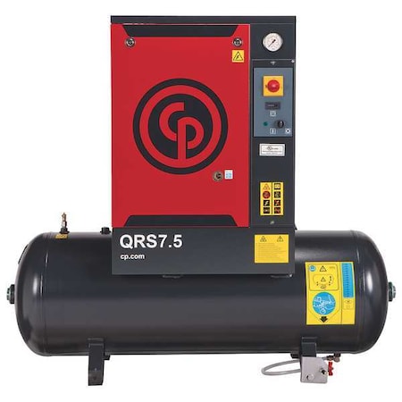 Rotary Screw Air Compressor, 60 gal Tank MPN:QRS 7.5 HP