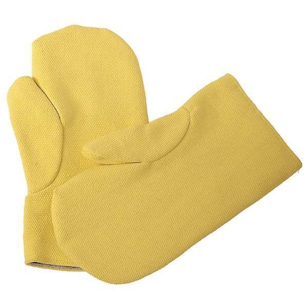 Heat Resistant Mittens, Kevlar®, 600 Degrees F Max Temp., Yellow, L, 1 PR MPN:174-KV
