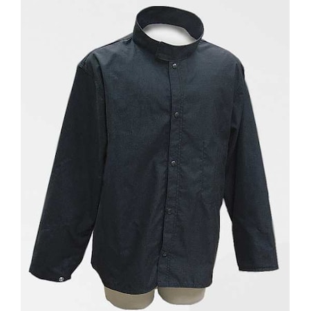 FR Jacket, XL, 10 oz Carbon Aramid Blend, Snaps Closure MPN:600-CX10