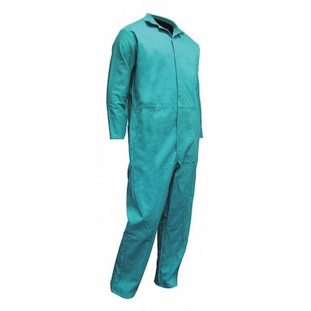 Coverall, L, 32 in Inseam, Cotton, Snap MPN:605-GR-L