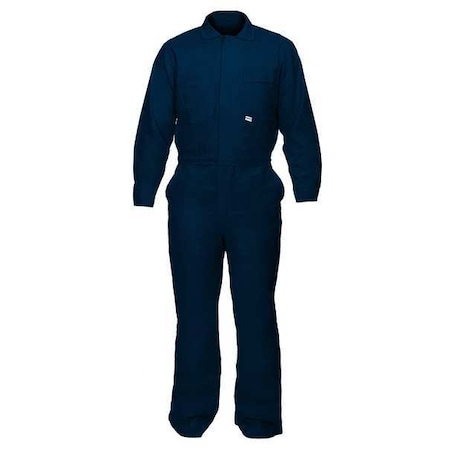 Coverall, 10.8 cal/sq cm ATPV, S, 32 in Inseam, Flame-Retardant 100% Treated Cotton, Zipper MPN:605-IND-N- S