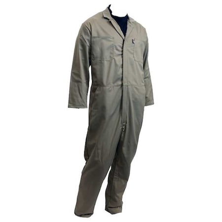 Coverall, 8.7 cal/sq cm ATPV, 2XL, 32 in Inseam, FR Cotton Blend (88% Cotton, 12% Nylon), Zipper MPN:605-USK-2XL