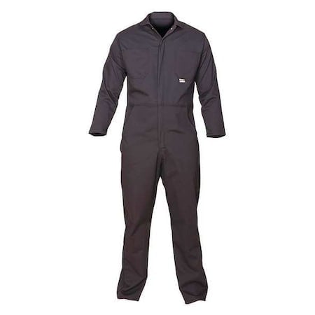 Coverall, 12.4 cal/sq cm ATPV, 2XL, 32 in Inseam, FR Cotton Blend (88% Cotton, 12% Nylon), Zipper MPN:605-USN-2XL