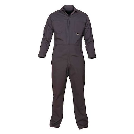Coverall, 12.4 cal/sq cm ATPV, M, 32 in Inseam, FR Cotton Blend (88% Cotton, 12% Nylon), Zipper MPN:605-USN-M
