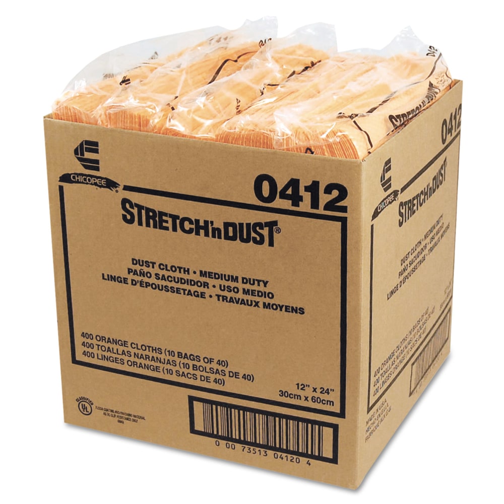 Chix Stretch N Dust Cloths, 11 5/8 x 24, Yellow, 40 Cloths/Pack, 10 Packs/Carton MPN:0412